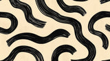 Black waves on cream pattern design file showing fluid brush stroke details and natural movement