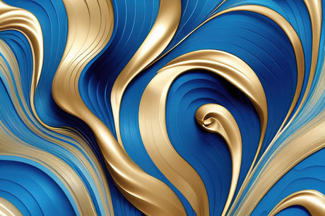 Design file showing detailed blue and gold swirl pattern with rich color depth