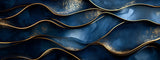 Blue and gold wave pattern design file showing intricate details and metallic effects