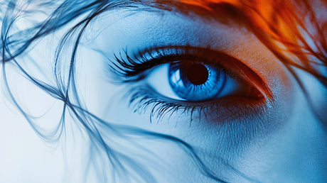 Blue eye macro photography design file showing intricate details and color gradients