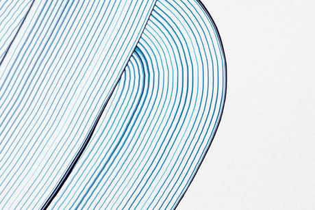 Blue linear wave pattern design file showing precise line work and wave movement