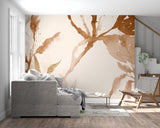 Modern abstract mural brightening hallway with minimalist decor