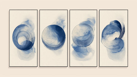 Abstract circular blue wave wallpaper design file showing fluid pattern and color detail