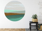 Coastal Abstract Wallpaper adding depth to a dining room with soft natural tones