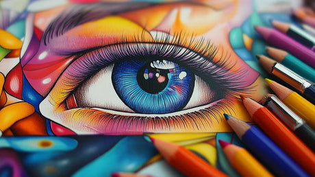 Abstract eye street art design file showing vibrant colors and detailed pattern