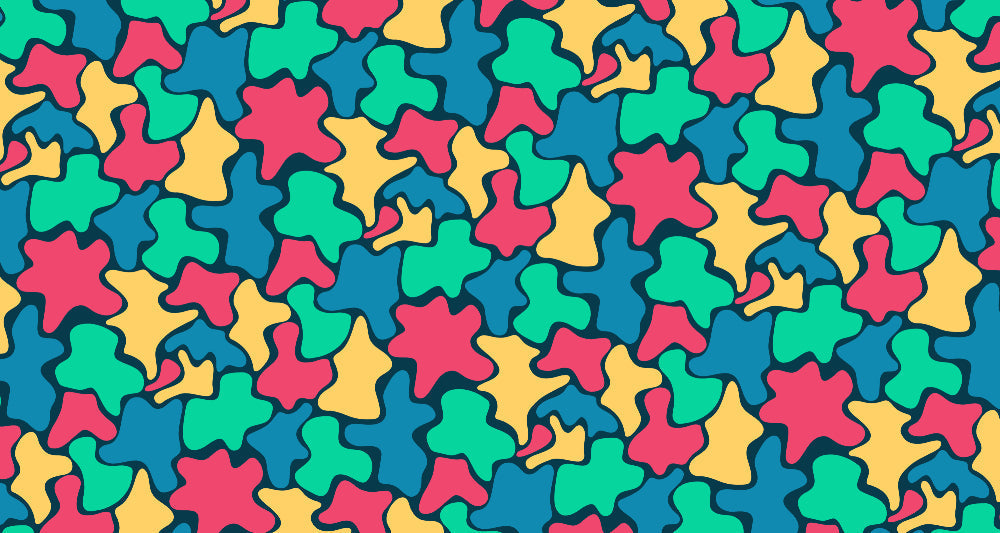 Colorful puzzle pattern design file showing detailed geometric shapes and vibrant color palette