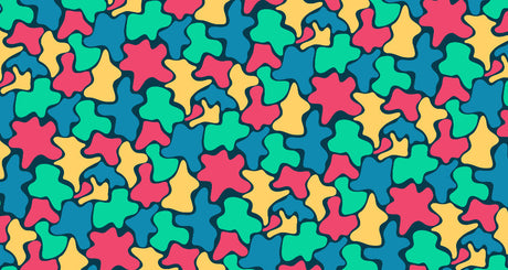 Colorful puzzle pattern design file showing detailed geometric shapes and vibrant color palette