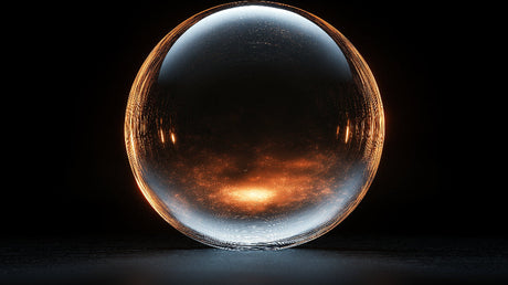 Cosmic sphere design file showing detailed golden light effects and deep space background