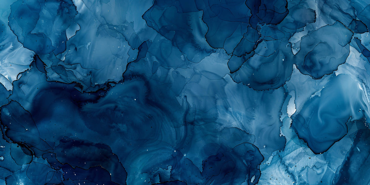 Abstract watercolor wallpaper design file showing deep blue tonal variations and fluid patterns