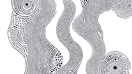 Black and white dotted wave pattern design file showing flowing geometric shapes and precise dot arrangements