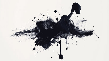 Black ink splash abstract wallpaper design file showing dynamic monochrome pattern