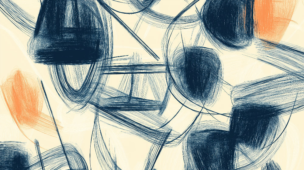 Abstract brushstroke wallpaper design file showing dynamic blue and orange pattern