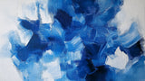 Dynamic blue brushstrokes abstract wallpaper design file showing complete pattern and texture details