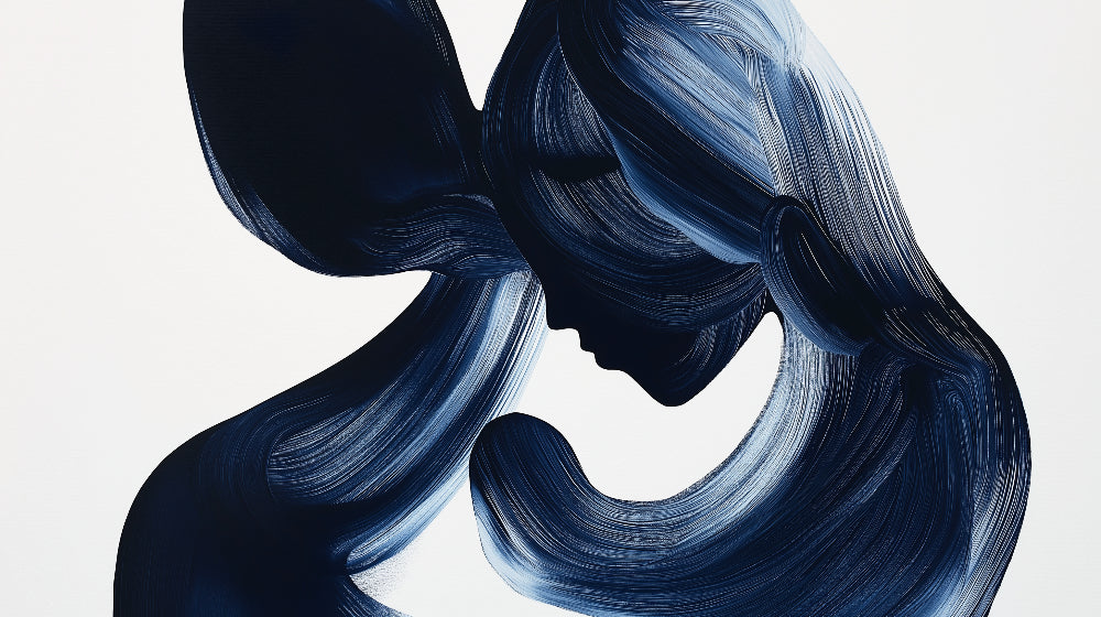 Blue abstract brushstroke design file showing flowing artistic pattern