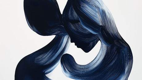 Blue abstract brushstroke design file showing flowing artistic pattern