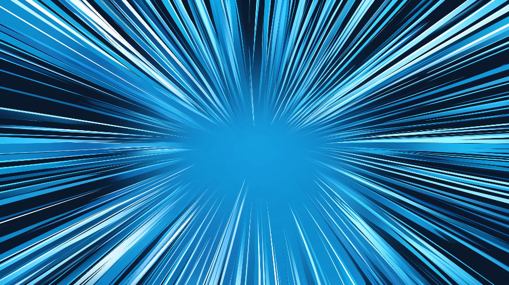 Blue abstract light rays design file showing detailed geometric pattern and brilliant color variations