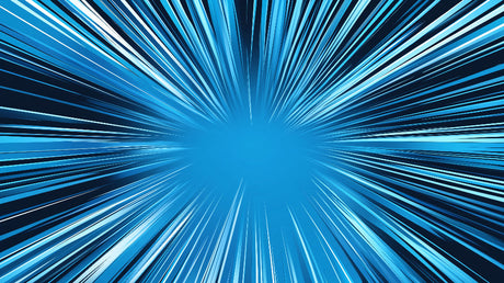 Blue abstract light rays design file showing detailed geometric pattern and brilliant color variations