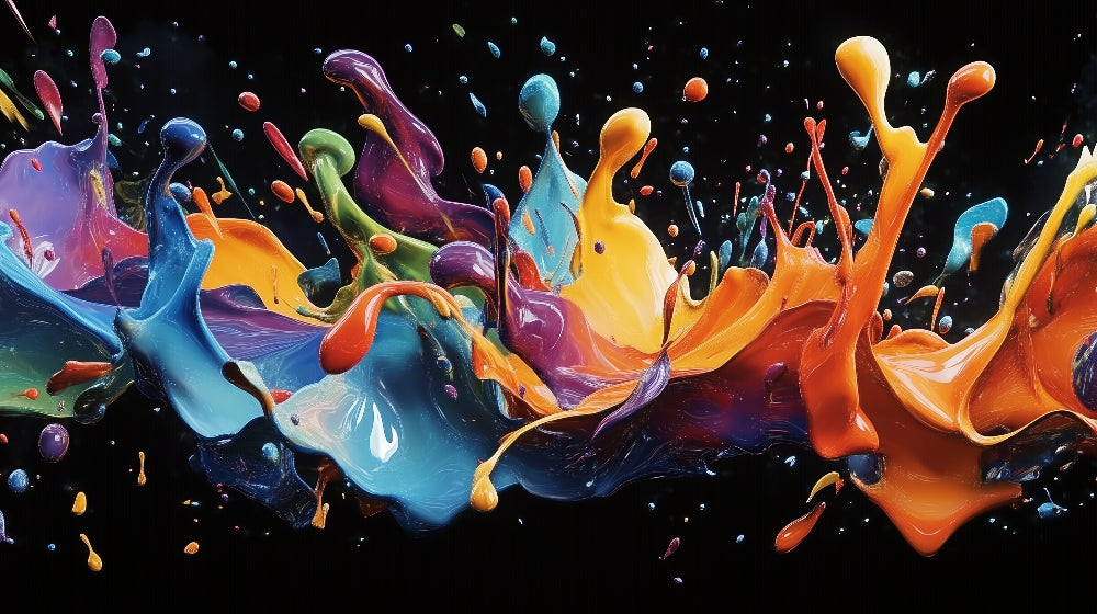Abstract paint splash design file showing vibrant color bursts on dark background