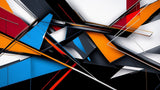 Abstract Geometric Pattern design file showing detailed blue and orange angular shapes