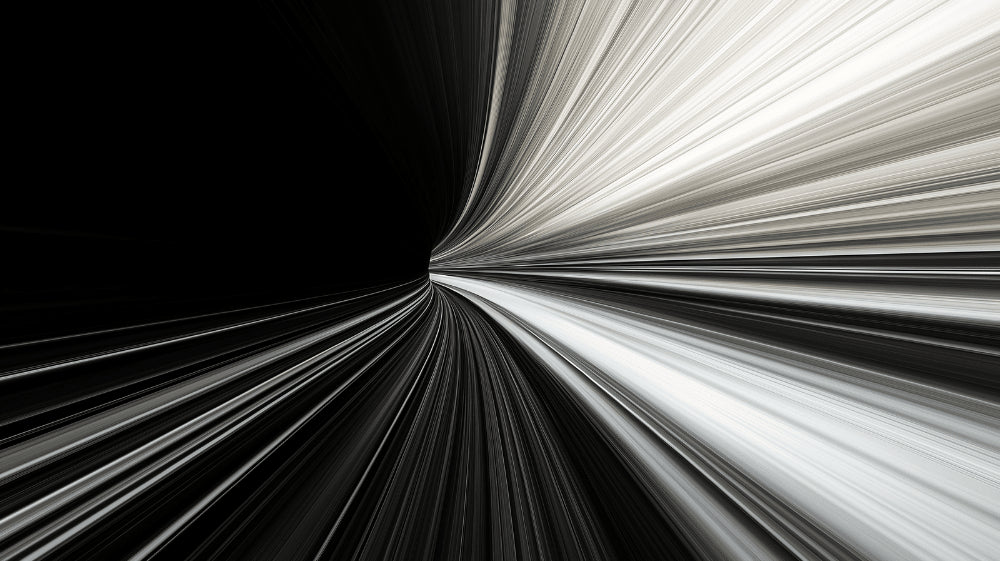 Light speed abstract wallpaper design file showing dynamic black and white pattern