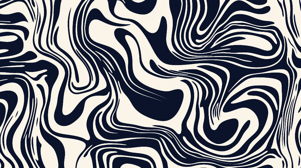 Navy wave pattern design file showing fluid lines and organic forms on cream background