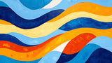 Abstract wave wallpaper design file showing dynamic pattern of blue and orange curves