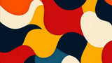 Abstract geometric pattern design file showing dynamic waves in bold navy, gold and red colors
