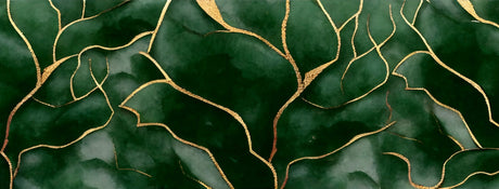 Design file showing detailed emerald green background with intricate gold vein pattern