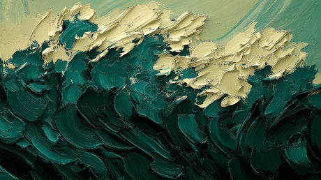 Emerald wave abstract wallpaper design file showing textured pattern and detailed brushstrokes