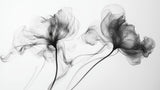 Black smoke flower wallpaper design file showing flowing abstract floral pattern