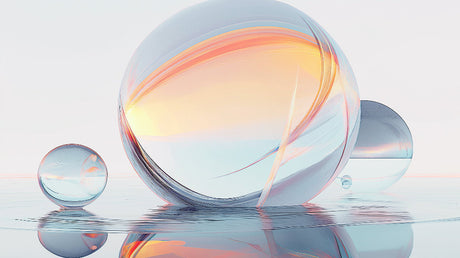 Glass sphere wallpaper design file showing detailed coral and powder-blue reflective patterns