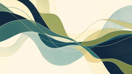 Abstract wave pattern design file showing fluid green and blue shapes with golden accents