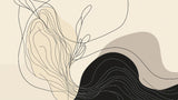Black and beige abstract flowing lines design file showing the complete pattern