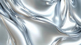 Abstract silver metallic wallpaper design file showing fluid wave pattern and chrome-like finish