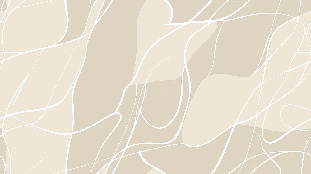 Abstract beige wallpaper design file showing fluid white lines pattern on warm beige background