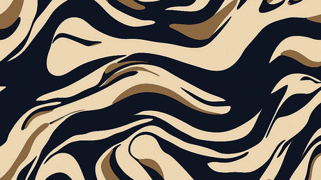 Abstract wave pattern design file showing fluid black and beige curves