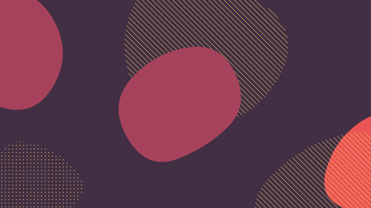 Abstract Geometric design file featuring circular shapes with gold lines on purple background