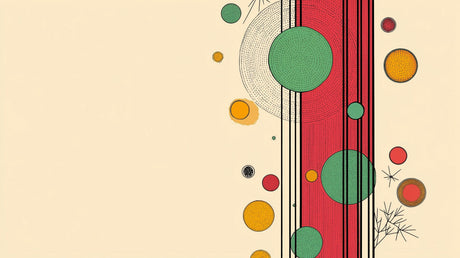 Abstract geometric circle design file showing detailed red and green pattern with golden accents