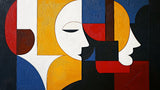 Abstract geometric face pattern design file with art deco influence and modern shapes