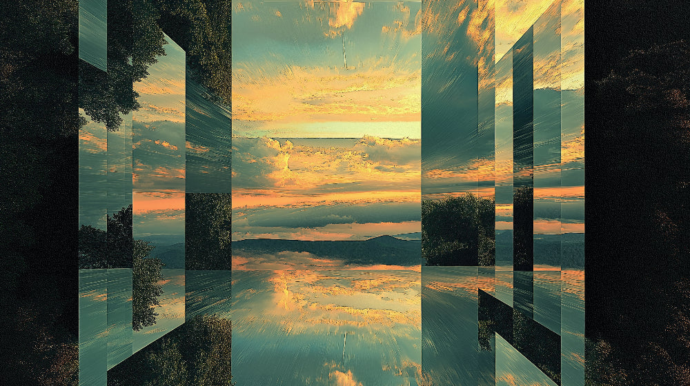 Geometric sky reflection design file showing intricate pattern details and color transitions
