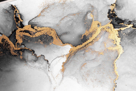 Gold and Grey Marble Wallpaper design file showing intricate veining and metallic details
