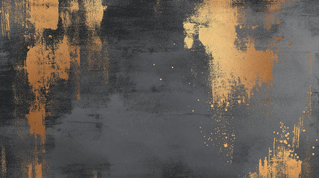 Black and gold abstract wallpaper design file showing detailed metallic splashes on dark background