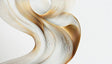 Gold wave abstract wallpaper in modern minimalist living room, creating flowing movement across white walls
