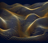 Abstract gold wave lines on navy design file showing intricate pattern detail