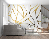 Abstract geometric wallpaper styled in hotel lobby entrance