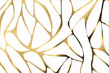 Design file showing full abstract art deco pattern with golden geometric details on white background