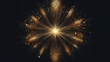 Black and gold abstract starburst design file showing intricate golden rays pattern