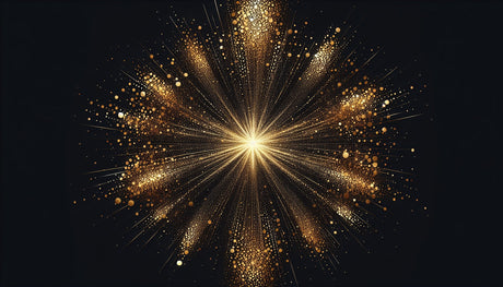 Black and gold abstract starburst design file showing intricate golden rays pattern