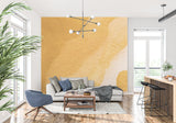 Modern abstract wallpaper creating warm atmosphere in master bedroom setting