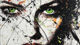 Carta da Parete Murale Astratta | Design Arte Splash Occhi Verdi